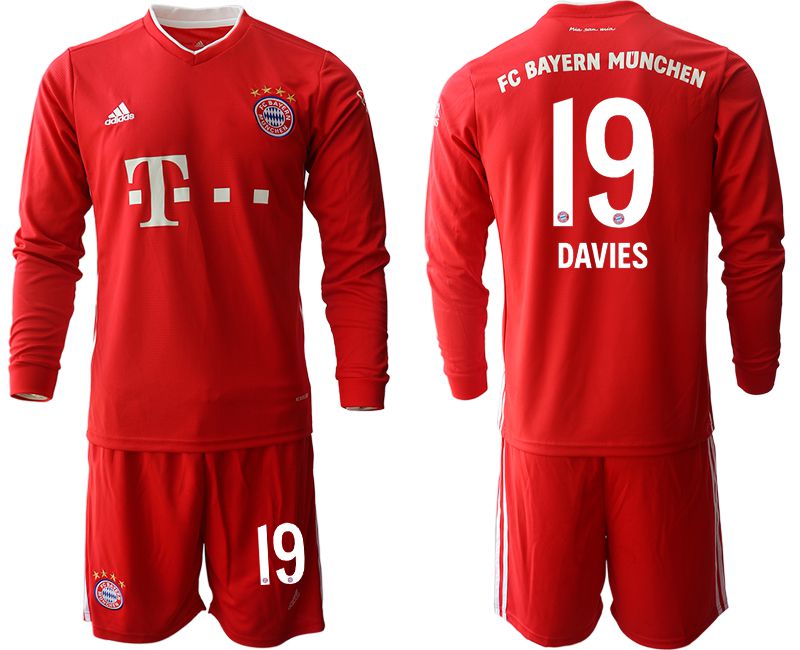 Men 2020-2021 club Bayern Munich home long sleeves #19 red Soccer Jerseys